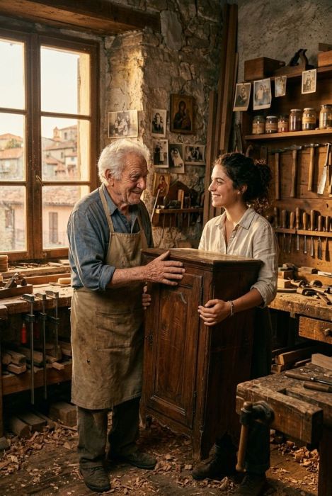 Il Segreto dell'Antico Armadio: Quando un Nonno Falegname Riabbracciò Finalmente l'Amico di una Vita