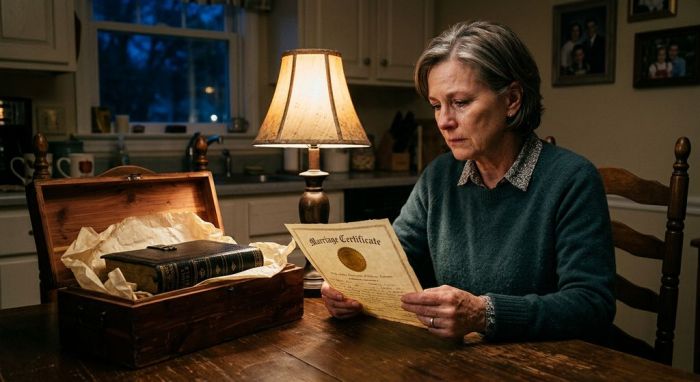 My Husband of 43 Years Said We Were Never Legally Married and Gave Me a Check to Leave. He Never Opened the Bible in My Mother's Cedar Chest.