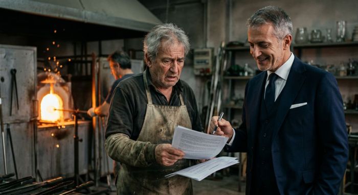 Il Collezionista che Mi Rubò la Fornace di Murano con una Firma Strappata nel Dolore. Non Sapeva del Blu di Ruggiero.